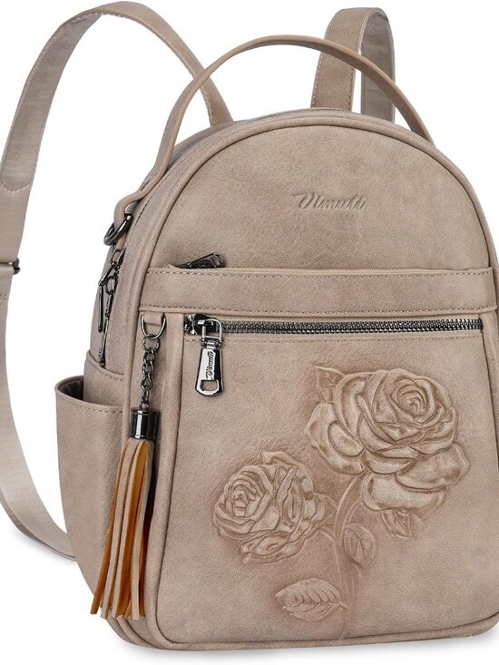 Jewelry - Mini Backpack Purse for Women,Embossed Vegan Leather Small Backpack Fashion Back